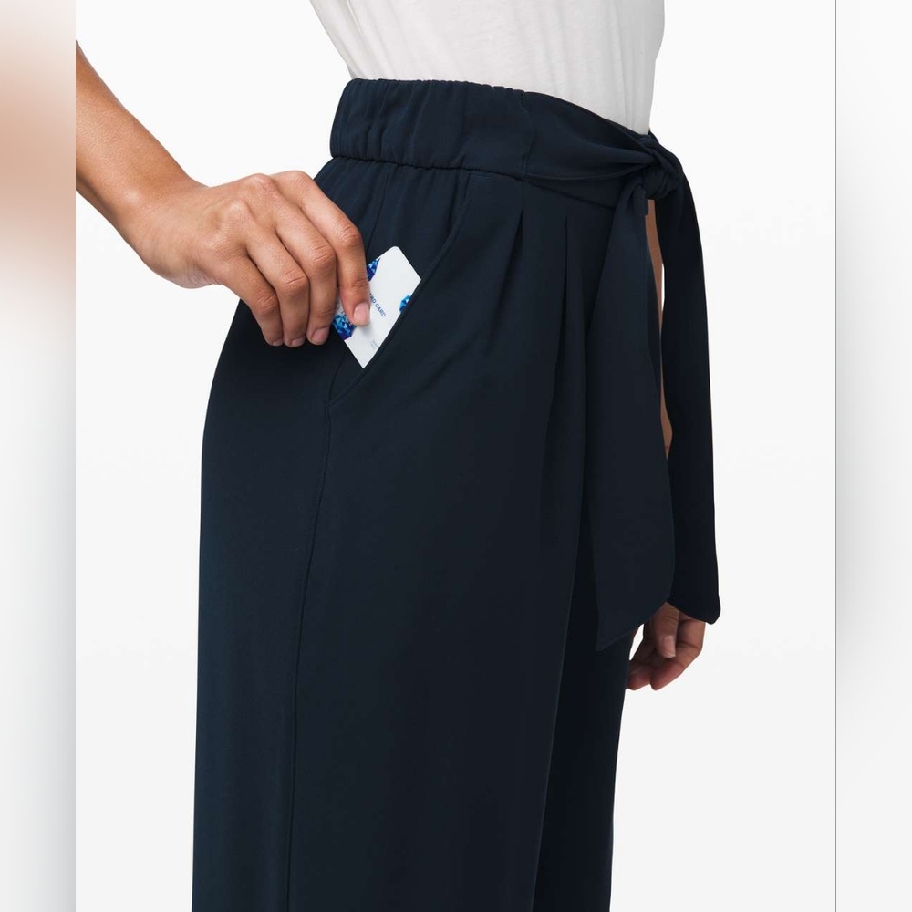 Lululemon Noir Navy Tie-Waist Wide-Leg - Picture 11 of 11